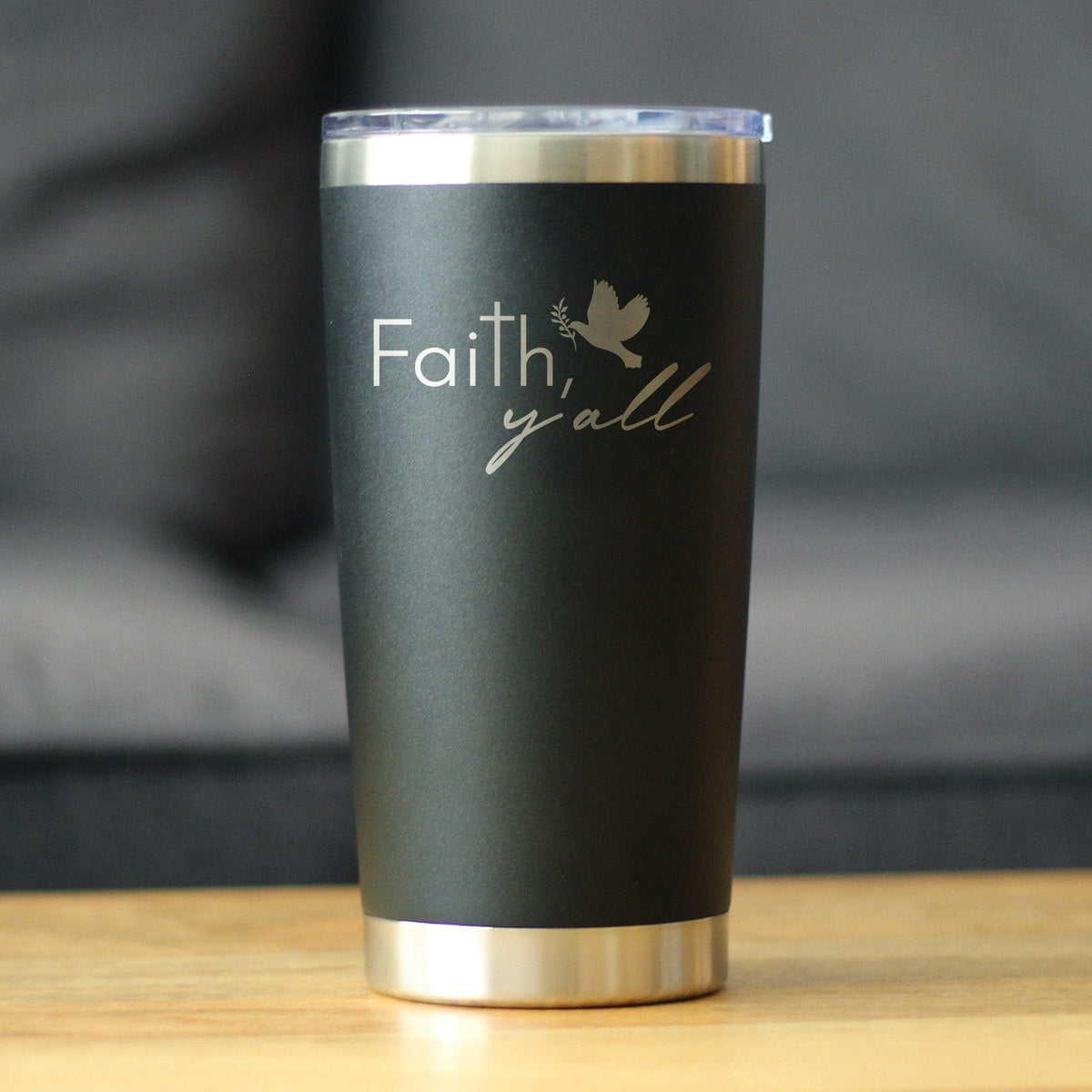 Faith Y'all Insulated Coffee Tumbler with Sliding Lid Christianity Gifts for Christians 20oz Stainless Steel Tumbler
