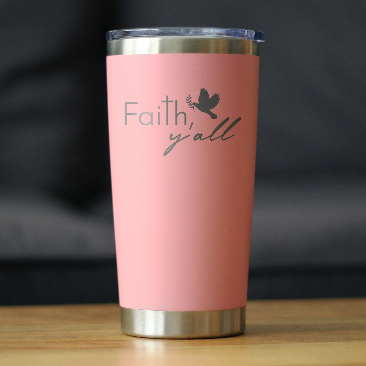 Faith Y'all Insulated Coffee Tumbler with Sliding Lid Christianity Gifts for Christians 20oz Stainless Steel Tumbler