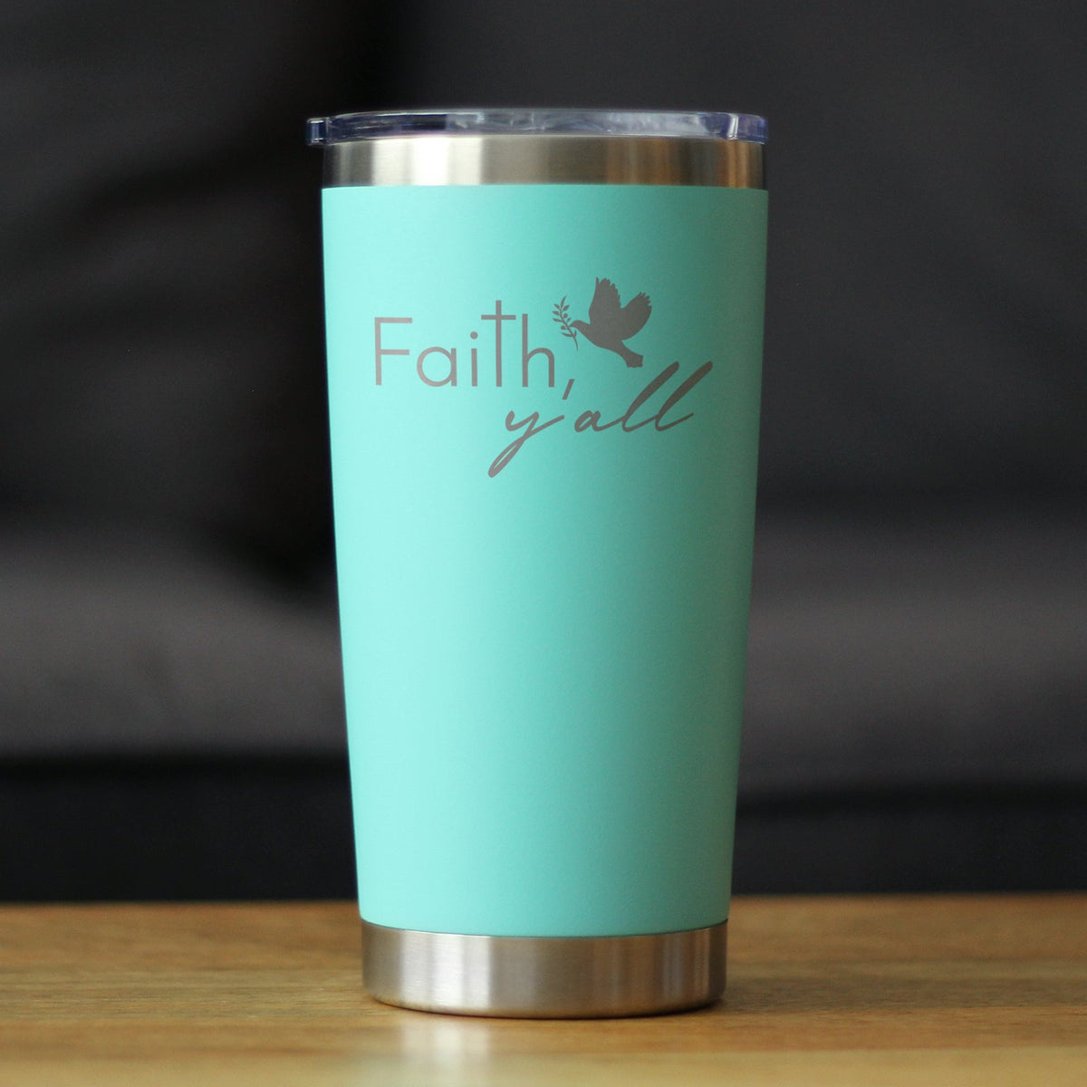 Faith Y'all Insulated Coffee Tumbler with Sliding Lid Christianity Gifts for Christians 20oz Stainless Steel Tumbler