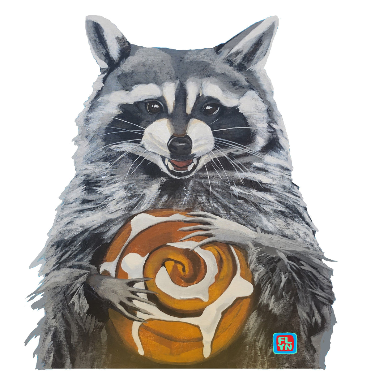 Cinnabun Bandit Cut Out Raccoon Sticker